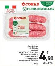Offerta per Conad - Salsiccia Di Suino Percorso Qualità a 4,5€ in Spazio Conad