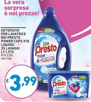 Offerta per Bio Presto - Detersivo Per Lavatrice Power Caps, Liquido a 3,99€ in Ok Market
