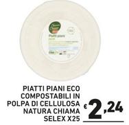 Offerta per Selex - Piatti Piani Eco Compostabili In Polpa Di Cellulosa Natura Chiama a 2,24€ in Ok Market