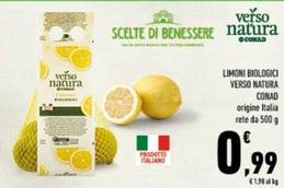 Offerta per Conad - Limoni Biologici Verso Natura a 0,99€ in Conad