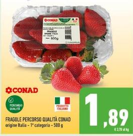 Offerta per Conad - Fragole Percorso Qualità a 1,89€ in Conad