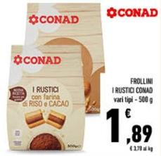 Offerta per Conad - Frollini I Rustici a 1,89€ in Conad City