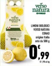 Offerta per Conad - Limoni Biologici Verso Natura a 0,99€ in Conad City