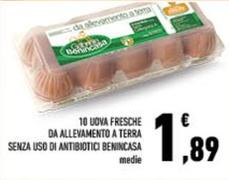 Offerta per Benincasa - 10 Uova Fresche Da Allevamento A Terra Senza Uso Di Antibiotici  a 1,89€ in Conad City