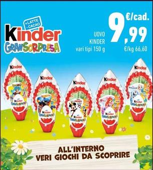 Offerta per Ferrero - Uovo Kinder a 99€ in Conad