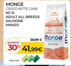 Offerta per Monge - All Breeds Crocchette Cane Kg.12 Salmone-Manzo a 41,99€ in Arcaplanet