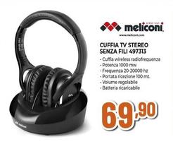 Offerta per Meliconi - Cuffia Tv Stereo Senza Fili 497313 a 69,9€ in Expert