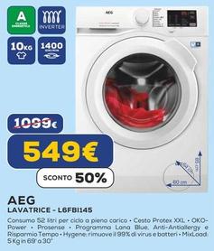 Offerta per Aeg - L6FBI145 lavatrice Caricamento frontale 10 kg 1351 Giri/min A Bianco a 549€ in Euronics