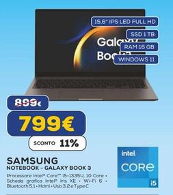 Offerta per Samsung - Notebook Galaxy Book 3 a 799€ in Euronics
