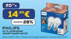 Offerta per Philips - Kit 2 Lampadine Smart Warm White a 14,9€ in Euronics