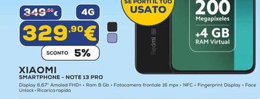Offerta per Xiaomi - Smartphone Note 13 Pro a 329,9€ in Euronics