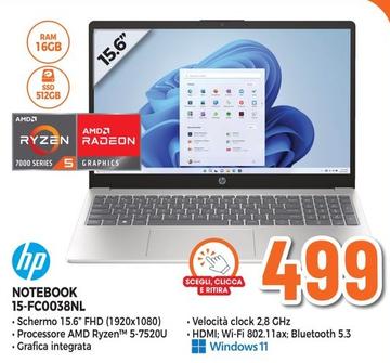 Offerta per HP - Notebook 15-FC0038NL a 499€ in Expert