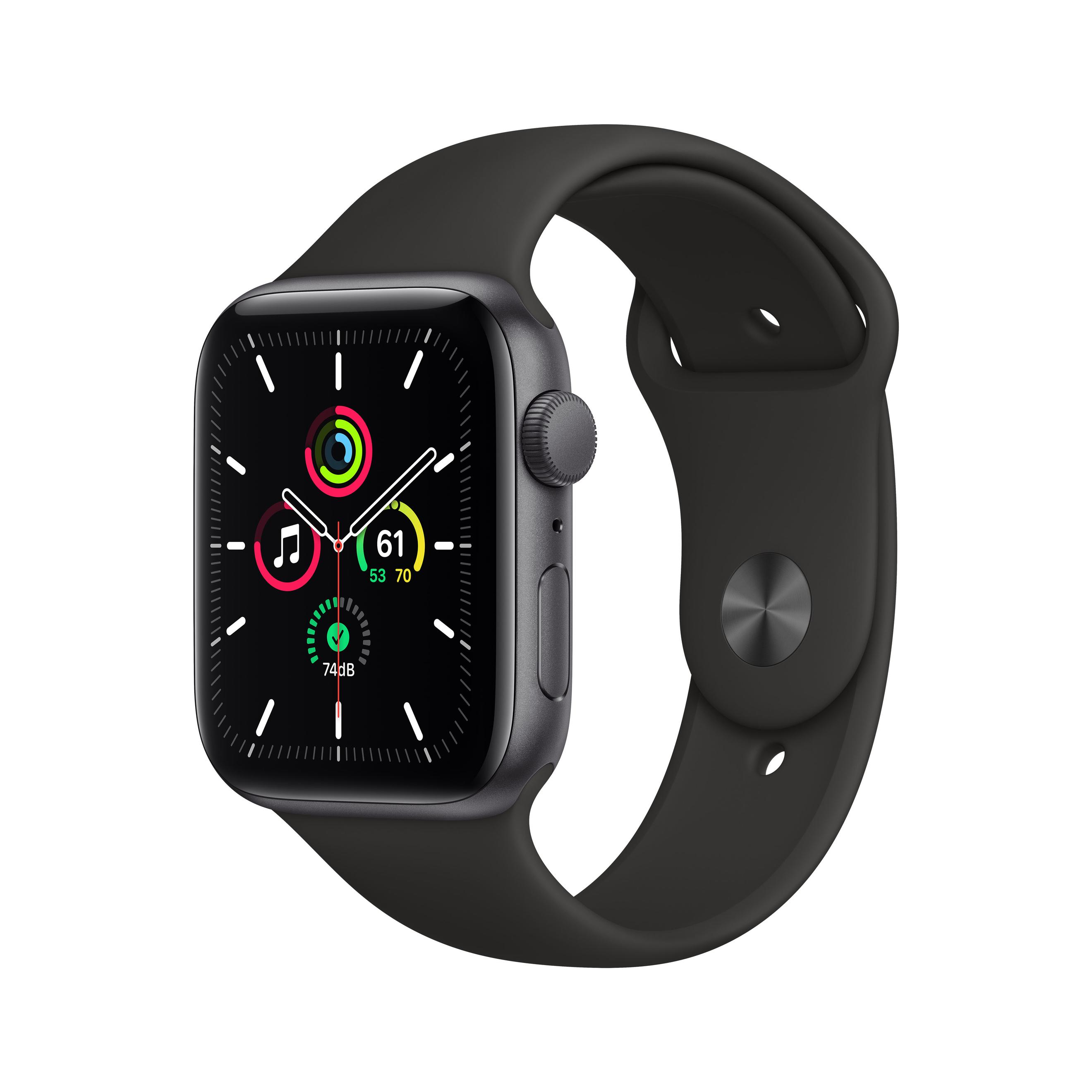 Offerta per Apple - Watch SE GPS, 44mm in alluminio grigio siderale con cinturino Sport Nero a 299€ in Expert