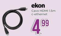 Offerta per Ekon - Cavo Hdmi 1.5m C-ethernet a 4,99€ in Portobello