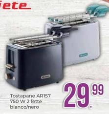 Offerta per Ariete -  Tostapane AR157 750 W 2 Fette Bianco/Nero a 29,99€ in Portobello