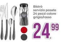 Offerta per H&H Lifestyle - Bistrò Servizio Posate 24 Pezzi Colore Grigio/Rosso a 24,99€ in Portobello