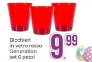 Offerta per Pasabahce - Bicchieri In Vetro Rosso Generation Set 6 Pezzi a 9,99€ in Portobello