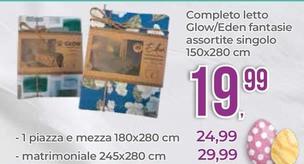 Offerta per Completo Letto Glow/Eden Fantasie Assortite Singolo 150x280 Cm a 19,99€ in Portobello