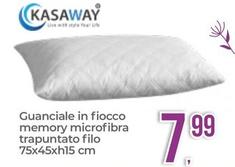 Offerta per Kasaway - Guanciale In Fiocco Memory Microfibra Trapuntato Filo 75x45xh15 Cm a 7,99€ in Portobello
