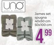 Offerta per Uno - James Set Spugna 40x50 Cm 50x100 Cm a 4,99€ in Portobello