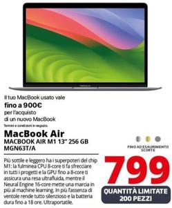 Offerta per Apple - Macbook Air Macbook Air M1 13" 256 Gb MGN63T/A a 799€ in Comet