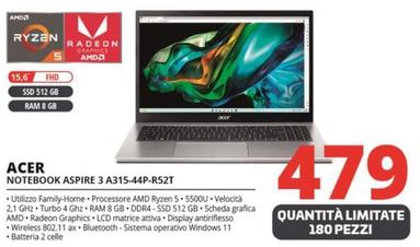 Offerta per Acer - Notebook Aspire 3 A315-44P-R52T a 479€ in Comet