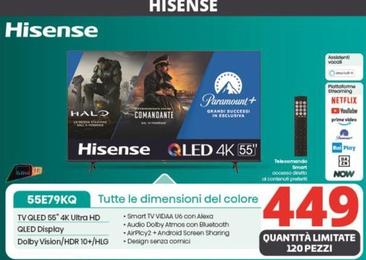 Offerta per Hisense - Tv Qled 55" 4K Ultra Hd 55E79KQ  a 449€ in Comet