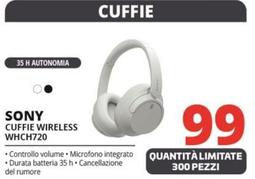 Offerta per Sony - Cuffie Wireless WHCH720 a 99€ in Comet