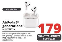 Offerta per Apple - Airpods 3ª Generazione MPNY3TY/A a 179€ in Comet