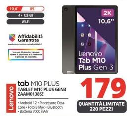 Offerta per Lenovo - Tab M10 Plus Tablet M10 Plus GEN3 ZAAM0138SE a 179€ in Comet
