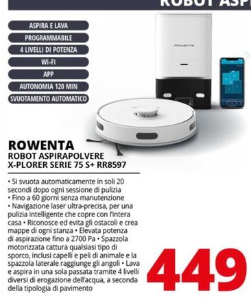 Offerta per Rowenta - Robot Aspirapolvere X Plorer Serie 75 S+ RR8597 a 449€ in Comet