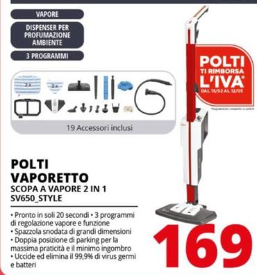 Offerta per Polti - Vaporetto Scopa A Vapore 2 In 1 SV650_Style a 169€ in Comet