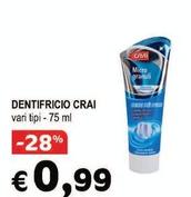 Offerta per Crai - Dentifricio a 0,99€ in Crai
