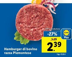 Offerta per Hamburger Di Bovino Razza Piemontese a 2,39€ in Lidl