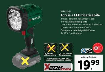 Offerta per Parkside - Torcia A Led Ricaricabile a 19,99€ in Lidl