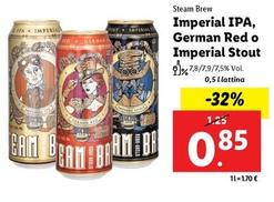 Offerta per Steam Brew - Imperial IPA, German Red O Imperial Stout a 0,85€ in Lidl