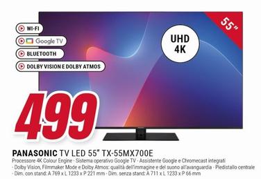 Offerta per Panasonic - TX-55MX700E TV 139,7 cm (55") 4K Ultra HD Smart TV Wi-Fi Nero a 499€ in andronico