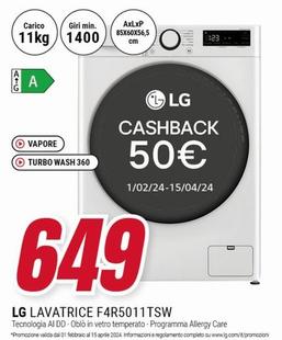 Offerta per Lg - Lavatrice  F4R5011TSW a 649€ in andronico