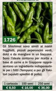 Offerta per Peperone Hybrid F1 ''Shishimai'' a 8,5€ in Ingegnoli