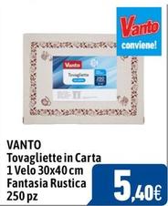 Offerta per Vanto - Tovagliette In Carta 1 Velo 30x40 Cm Fantasia Rustica a 5,4€ in C+C