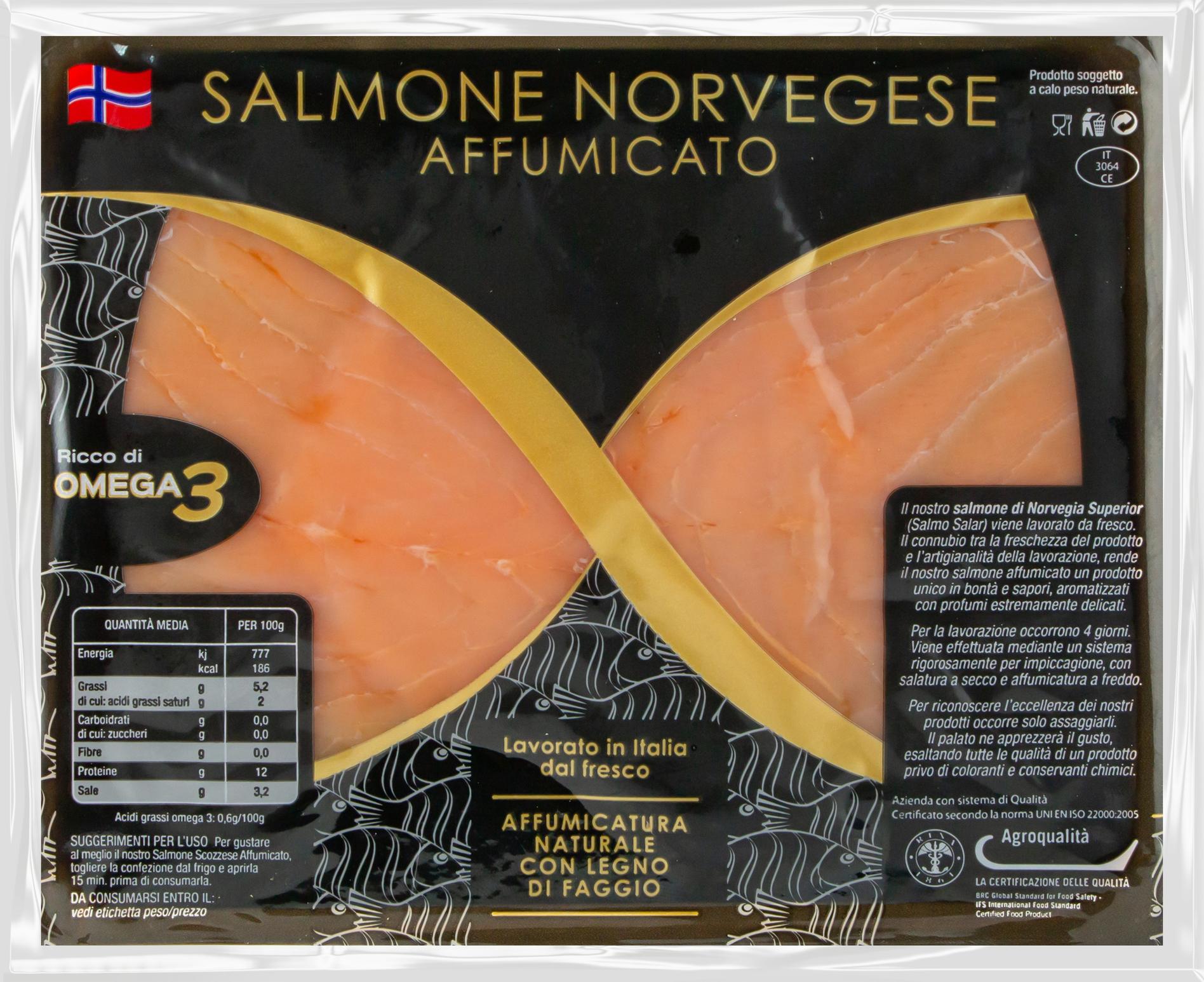 Offerta per Salmone norvegese affumicato in fette 100 g a 3,6€ in Sapore di Mare