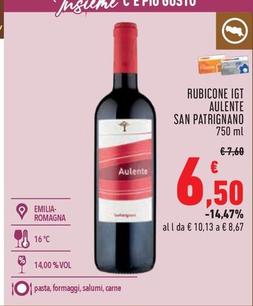 Offerta per San Patrignano - Rubicone IGT Aulente a 6,5€ in Conad