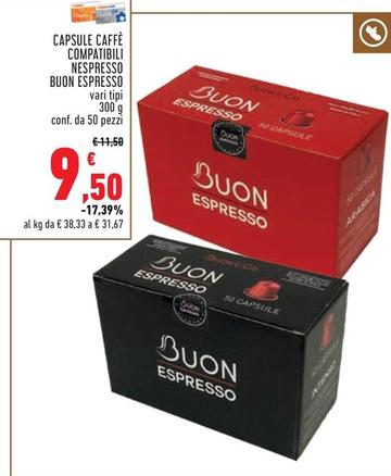 Offerta per Buon Espresso - Capsule Caffè Compatibili Nespresso a 9,5€ in Conad