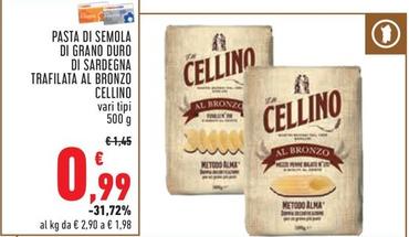 Offerta per Cellino - Pasta Di Semola Di Grano Duro Di Sardegna Trafilata Al Bronzo a 0,99€ in Conad