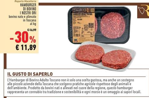 Offerta per I Nostri Ori - Hamburger Di Bovino a 11,89€ in Conad