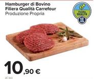 Offerta per Carrefour - Hamburger Di Bovino Filiera Qualità  a 10,9€ in Carrefour Market