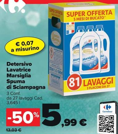 Offerta per Spuma Di Sciampagna - Detersivo Lavatrice Marsiglia a 5,99€ in Carrefour Market