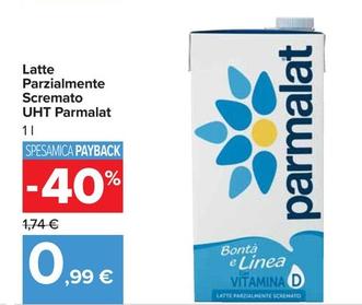 Offerta per Parmalat - Latte Parzialmente Scremato UHT  a 0,99€ in Carrefour Market