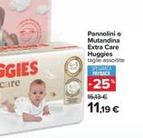 Offerta per Huggies - Pannolini O Mutandina Extra Care a 11,19€ in Carrefour Ipermercati