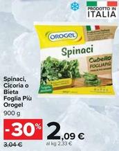 Offerta per Orogel - Spinaci, Cicoria O Bieta Foglia Più a 2,09€ in Carrefour Ipermercati
